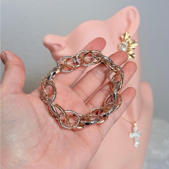 Gold and Silver Circle Bracelet - Picture 3 of 6